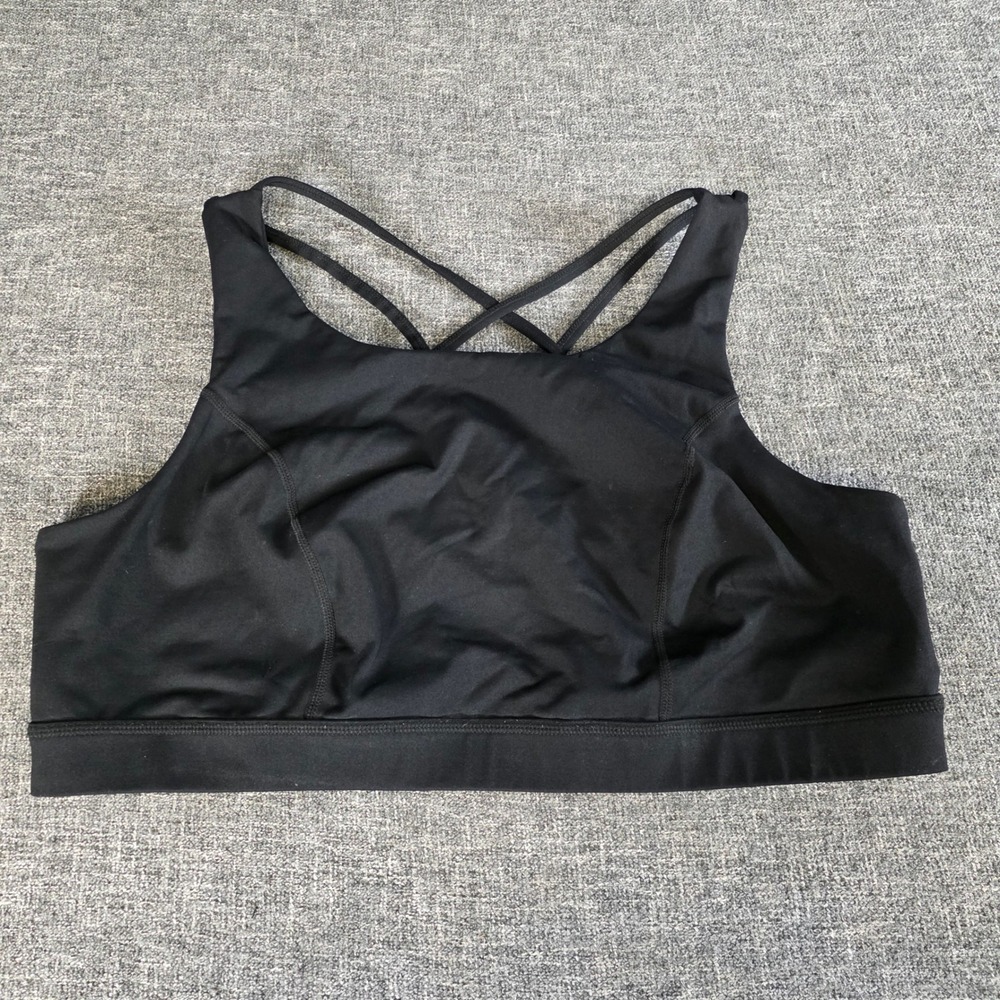 Torrid Active Black Strappy Lattice Back High Neck Sports Bra Plus Size 3 3X